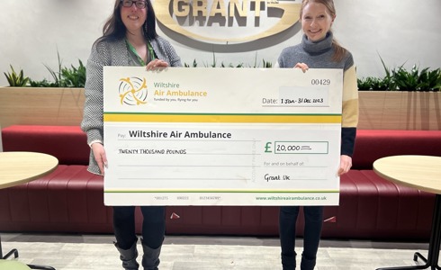 Grant UK cheque presentation of £20,000 Grant UK cheque presentation of £20,000