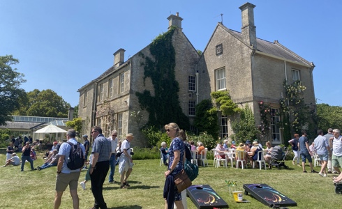 Visitors wander around Middlewick House Visitors wander around Middlewick House